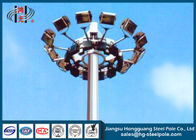 18m Galvanized Steel High Mast Polygonal Shape Steel Utility Poles For Parking Lot