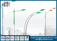 12m Decorative Street Light Poles With Single Arm Hot Dip Galvanized