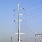 Dodecagonal Hot Dip Galvanized Steel Pole , Steel Transmission Poles For Electrical Power Transmission Line