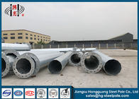 Polygonal Conical Q235 Galvanized Metal Pole With Climbing Rung And Anchor Bolt