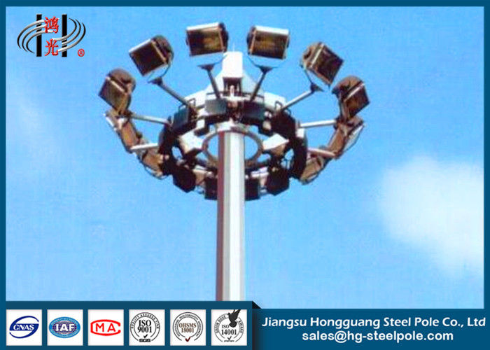 15m 35m Conical Outdoor Flood Lighting Pole For Seaport