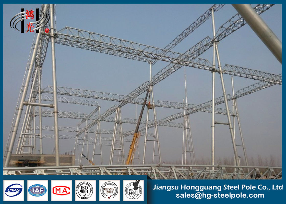 Hot Dip Galvanized Steel Substation Structures With Climbing Ladder
