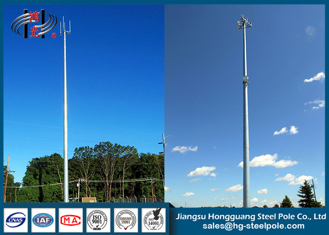 Powder coated Circular Round  Self-supporting Steel Tubular Pole , Wi-fi Tower for Signal Broadcasting