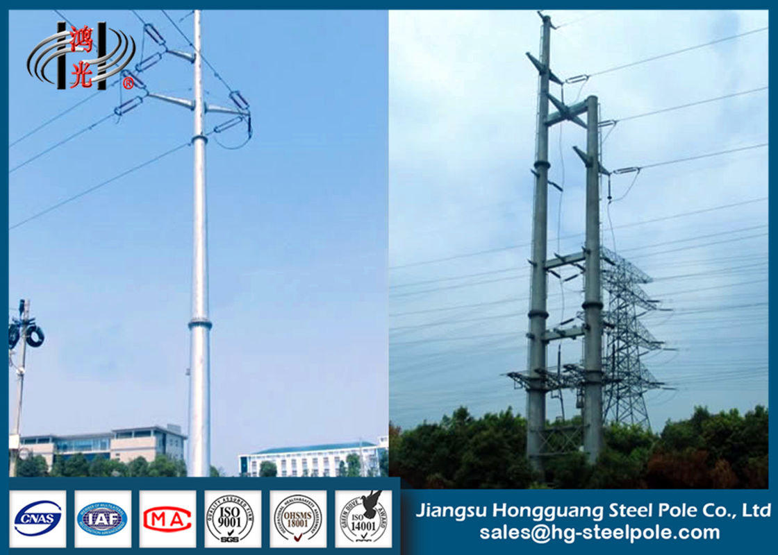Galvanised Steel Tapered Power Transmission Poles for Overhead Power Line