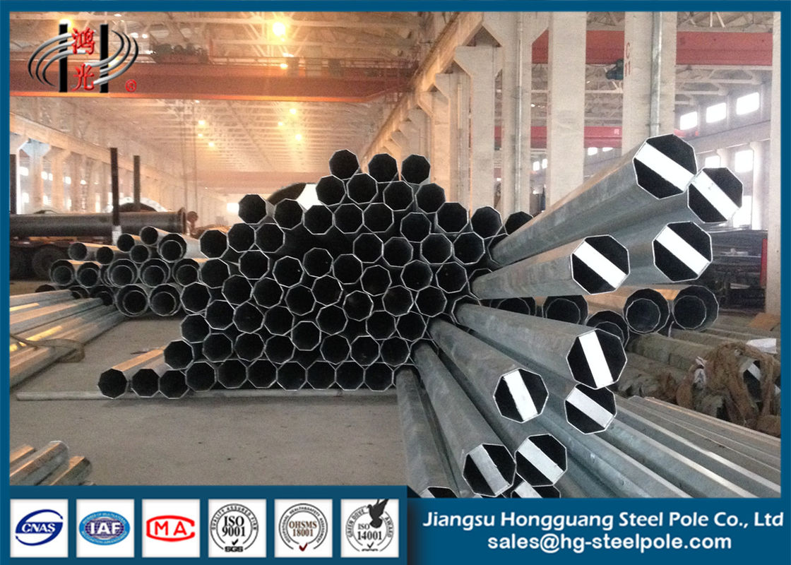 Minimum Yield Strength 345 MPA Steel Conical Steel Utility Poles 25m Electrical Power Pole