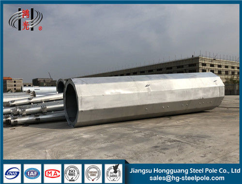 Hot Dip Galvanized Polygonal Tubular Steel Pole For Electrical Power Transmission