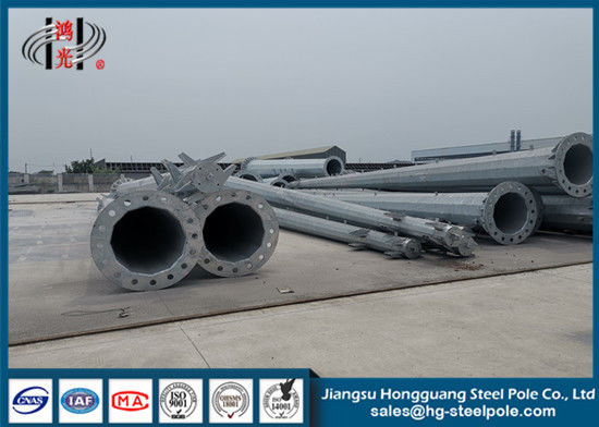 Steel Tapered Q235 Polygonal Power Transmission Poles With Hot Dip Galvanized 15m