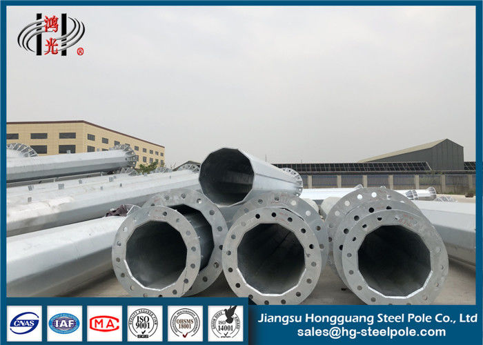 Conical Galvanized Steel 16m Power Transmission Poles