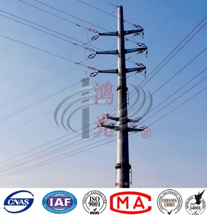 High Voltage Steel Tubular Electrical Power Distribution Poles 13.8 KV 30FT