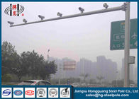 H 6.5m Road Monitor Galvanized CCTV Camera Poles Weather Resistance