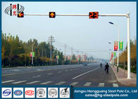 6m Length Steel Traffic Light Pole Galvanized Driveway With 8m Cross Arm