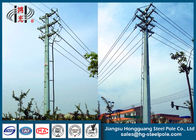 Q460 ISO 460MPa Steel Electrical Power Line Pole With Cross Arm Galvanization