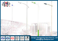 Steel Tapered Street Light Poles Single Arm With Hot Dip Galvanized Surface