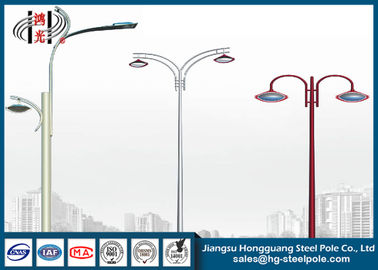 Hot Dip Galvanized Tasteful Double Arms Garden Lighting Pole With Powder Coated
