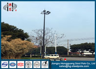SS400 Octagonal Anti Rust Flood Light Poles With Inner Climbing Ladder For Residential Area Lighting