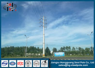 High Voltage Hot Dip Galvanized Electrical Power Pole With Anchor Bolt