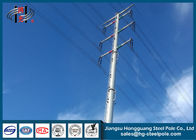 High Voltage Hot Dip Galvanized Electrical Power Pole With Anchor Bolt