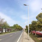Q345 Steel Light Pole Single Arm 8M Lamp Post For Garden With Colorful Painting