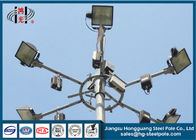 High Mast Commercial Light Pole With Lifting System , Floodlighting Poles