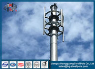 Electrical Telecommunication Towers , Hot Dip Galvanized Monopole Cell Tower With Lights