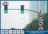 Hot Dip Galvanized Traffic Light Pole , Single Arm Traffic Signal Pole