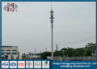 H25m Industry Steel Tapered Telecommunication Towers Hot Dip Galvanized Painting