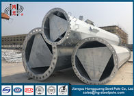 Round Hot Dip Galvanised Steel Pole With Flange Mode For Power Transmission