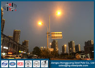 Longlife Steel Singe / Double Arm Street Lighting Pole For High Way Lighting