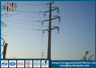 Electric Power Transmission Steel Utility Poles Custom Color For 3mm Thickness
