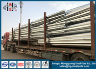 Hot Roll Steel Electric Pole , Transmission Steel Pole With Flange Connection