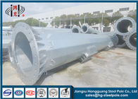 Flange Connection Type Electrical Galvanized Steel Pole With Anchor Bolt Q345