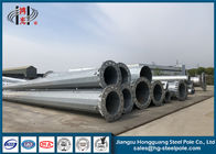 Electric Steel Tower Pole , Steel Transmission Poles Flange Joint