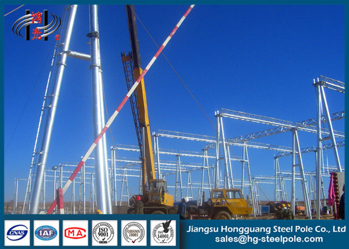 Polygonal Substation Steel Structures , Electric Transmission Tower