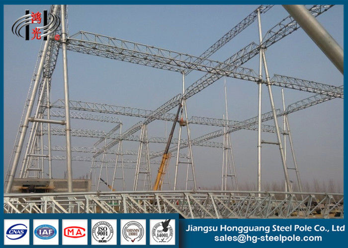 Hot Dip Galvanized / Painting Substation Steel Structures For Transmission Line Project