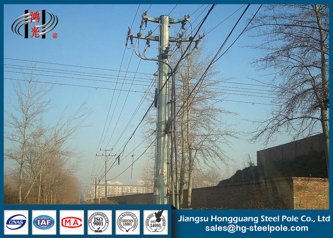 Shockproof Galvanized Electrical Steel Utility Poles  ISO9001 Approve