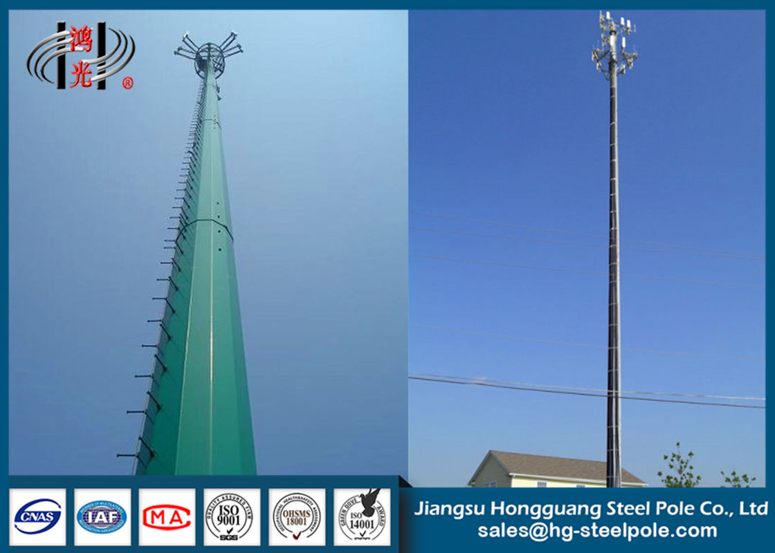 Q345 Overlap Type Telecomminication Towers Anti - Corrosion With Platform