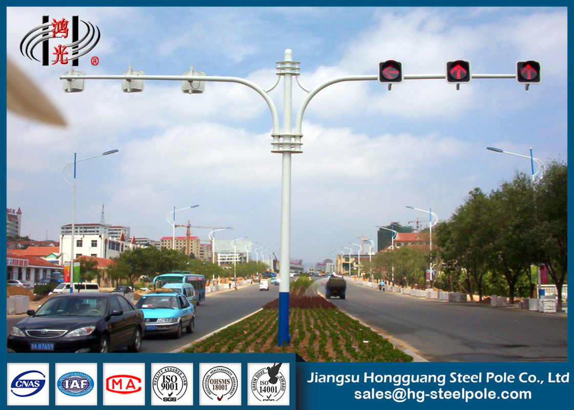 Hot Roll Steel Round Tapered Traffic Signal Pole for Pedestrian Crossing