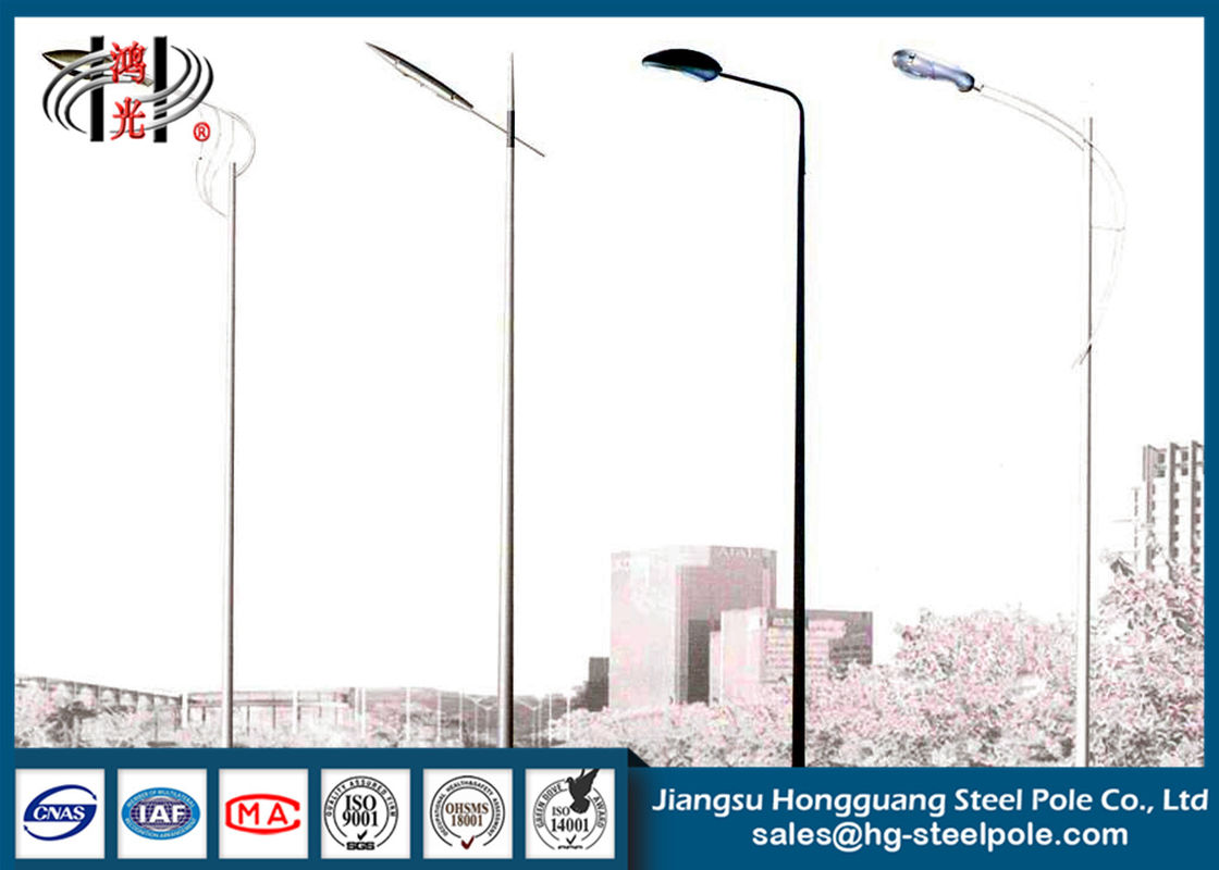 Polygonal Single Arm Outdoor Street Lamp Post Street Lighting Pole For Outdoor