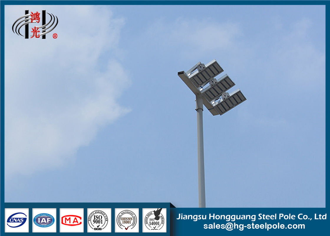 Professional Conical LED High Mast Light Pole with 3 LED Lights 20m