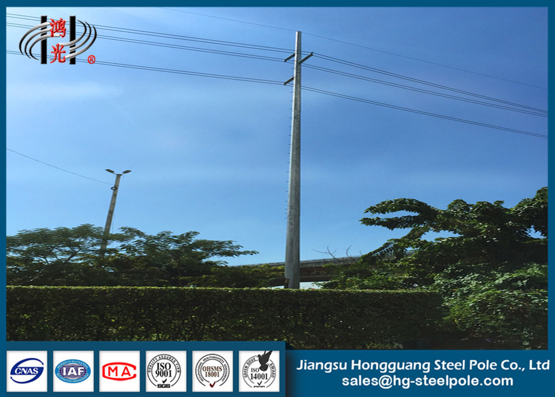 Philippines Direct Burial Steel Tubular Pole with Flange connection