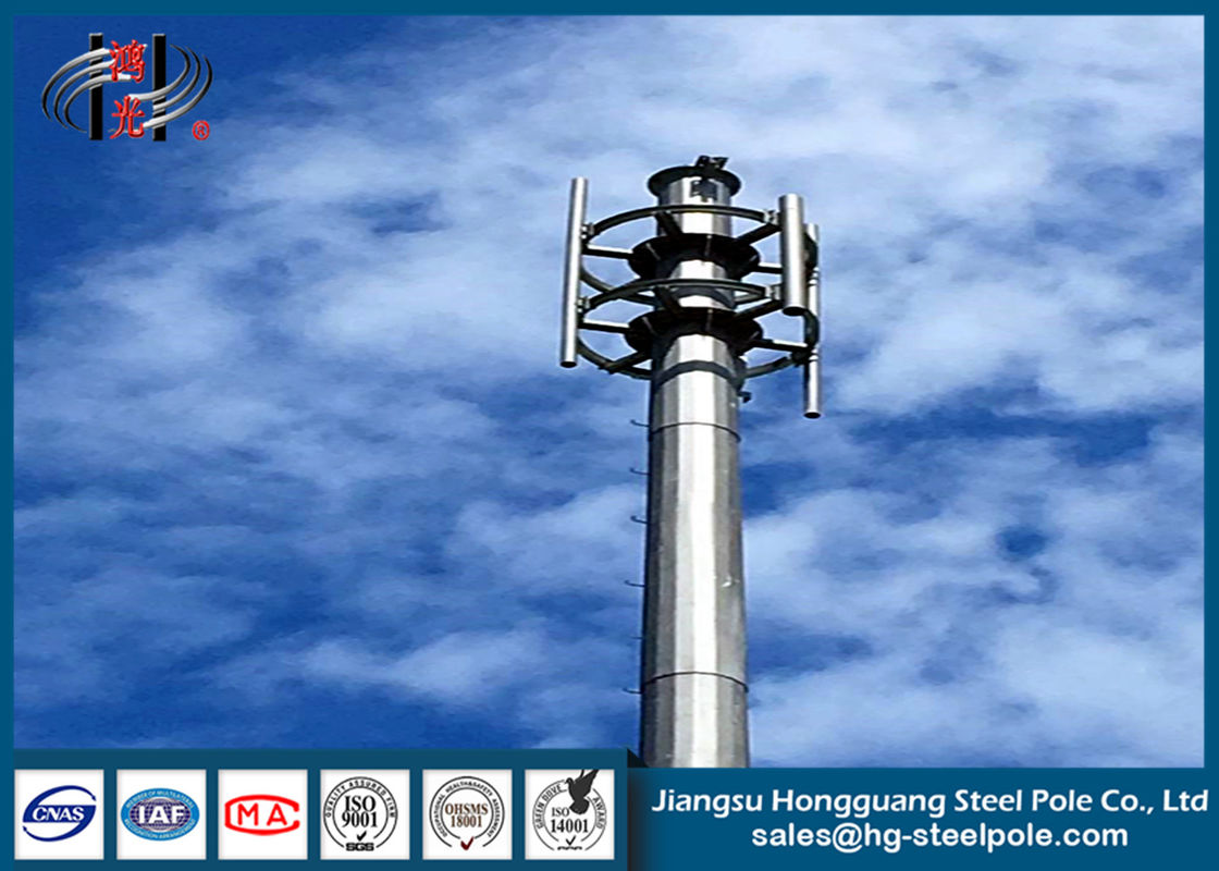 Insert Connection Round Conial Galvanized Telecommunication Towers for Broadcasting