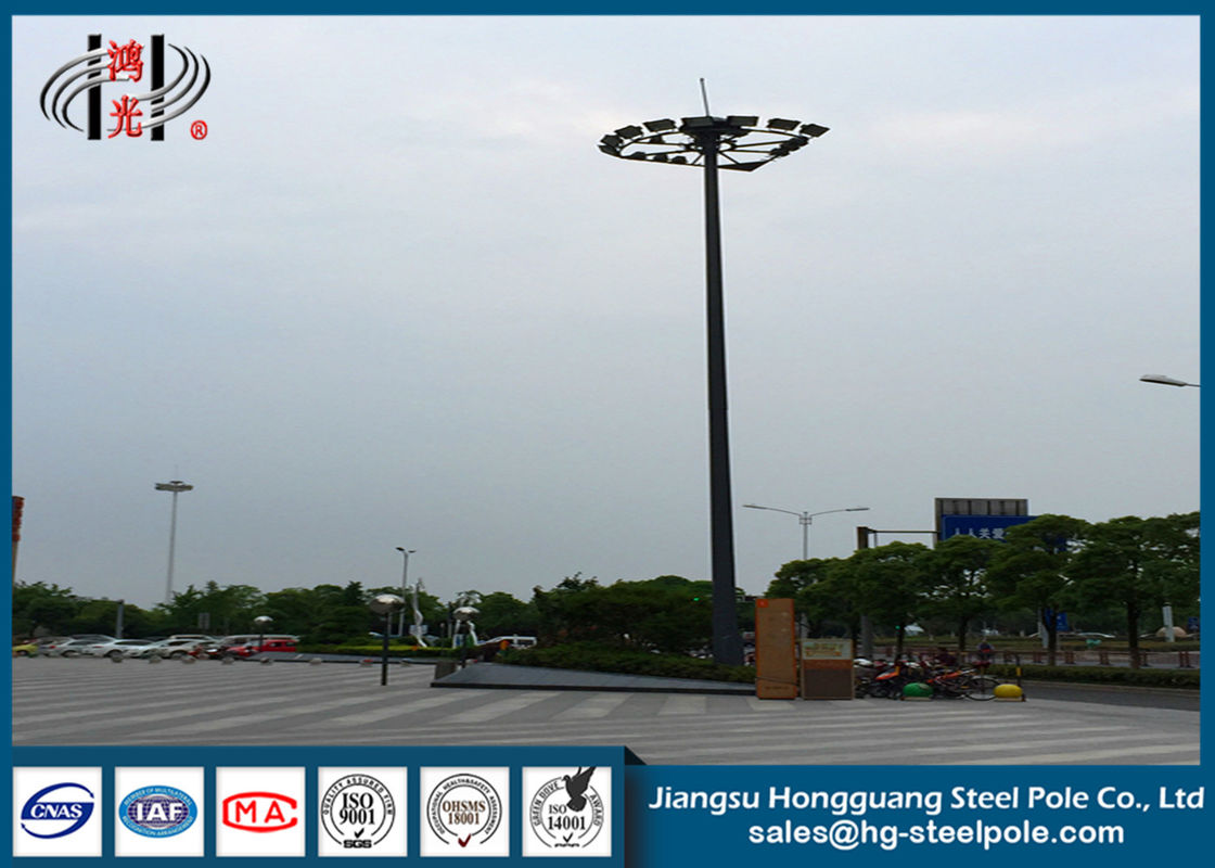 H20m Conical Tubular Flood outdoor lighting posts with Hot Dip Galvanized Q235 Q345