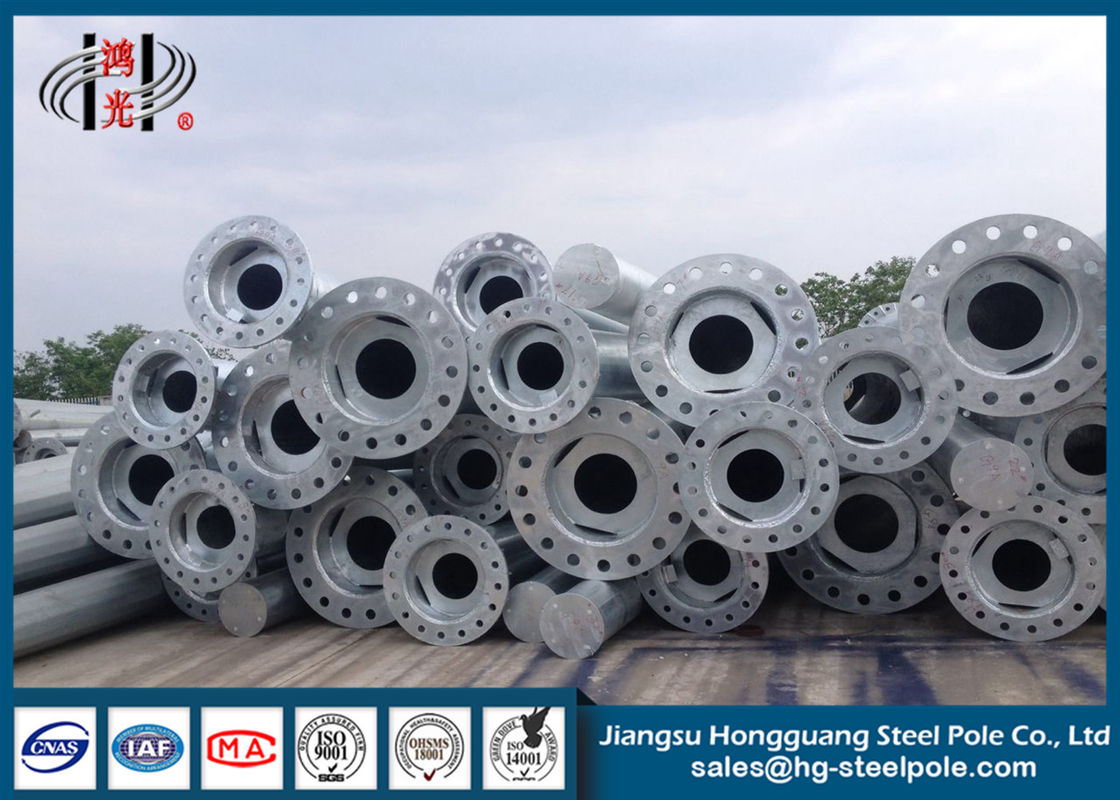 10KV Octagonal Hot Dip Galvanized Steel Utility Poles for Overhead Project