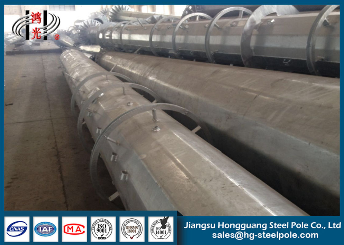 400 Kg Loading Octagonal Q345 Galvanized Electrical Steel Poles 30FT - 50FT