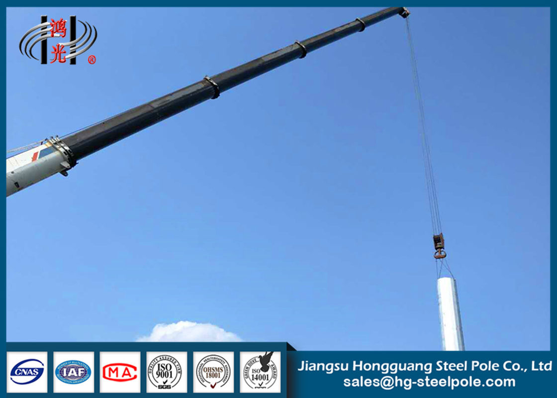 30m Flange Connection Polygonal Mobile Communication Tower With Q235 / Q345 Steel