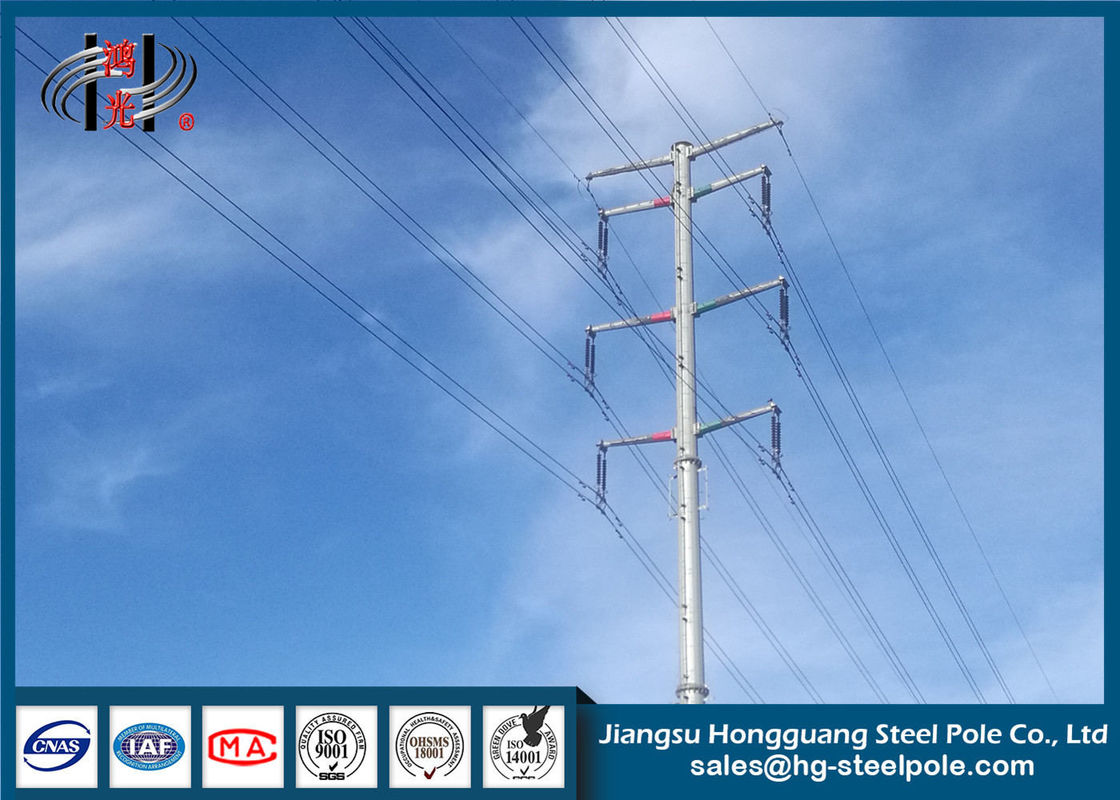 Round Transmission Line Metal Steel Power Pole Electrical Post Long - Life