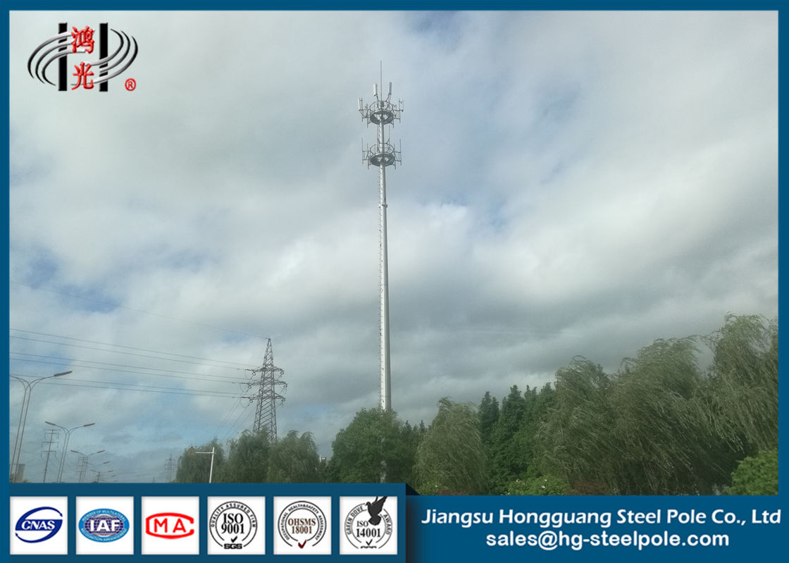 Polygonal Telecommunication Monopole Antenna Towers With Hot Dip Galvanized