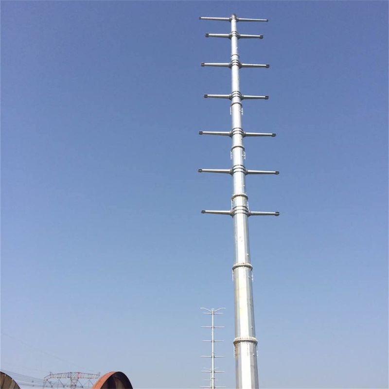 35FT Galvanized Electrical Power Pole For distribution Line Hot roll steel