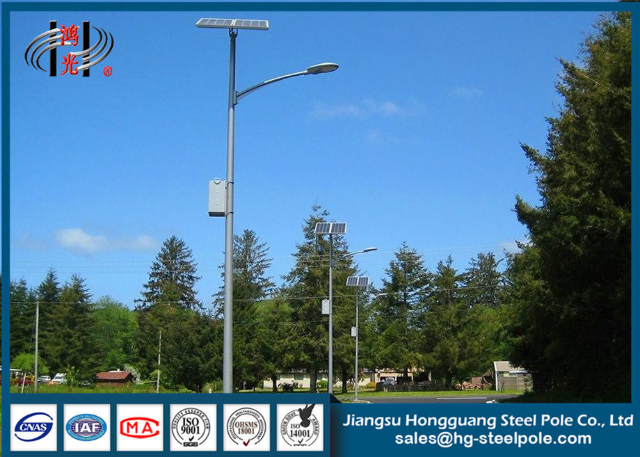 Stainless Solar Outdoor Street Lamp Post For Residential Lighting With Single Arm Stainless Solar Outdoor Street Lamp, Solar Lamp Post With Address Signal