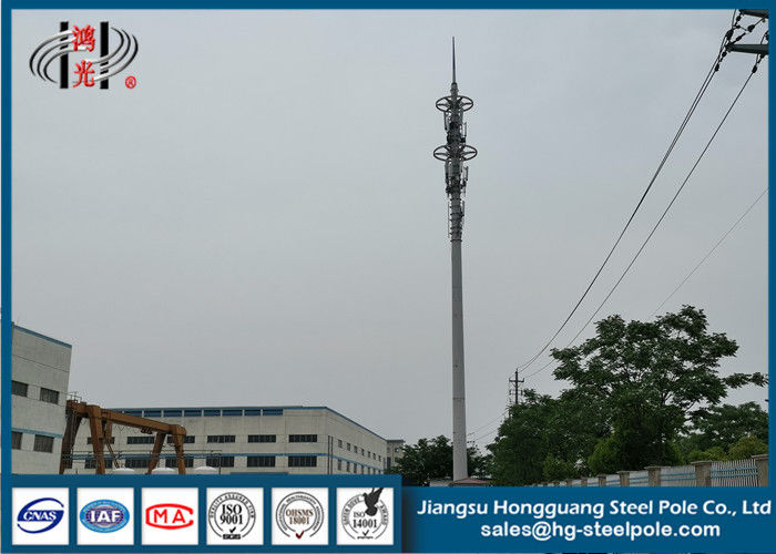 H30m RAL Painted Steel Tapered Telecommunication Towers Weather Resistance